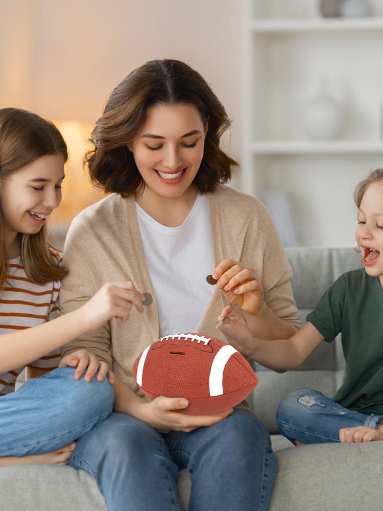 Fußball Sparschwein Fußball Münzbank Unzerbrechliche Plastik Geldbox Rugby Spardose für Sportfans