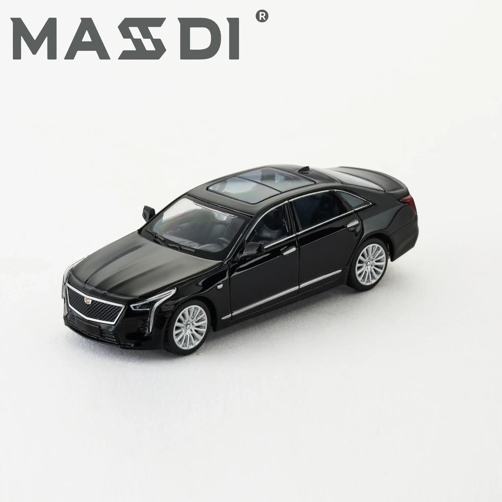 Alloy Cadillac CT6-Black and silver car model, sliding, detail reproduction, children's toys, adult collectible miniature model