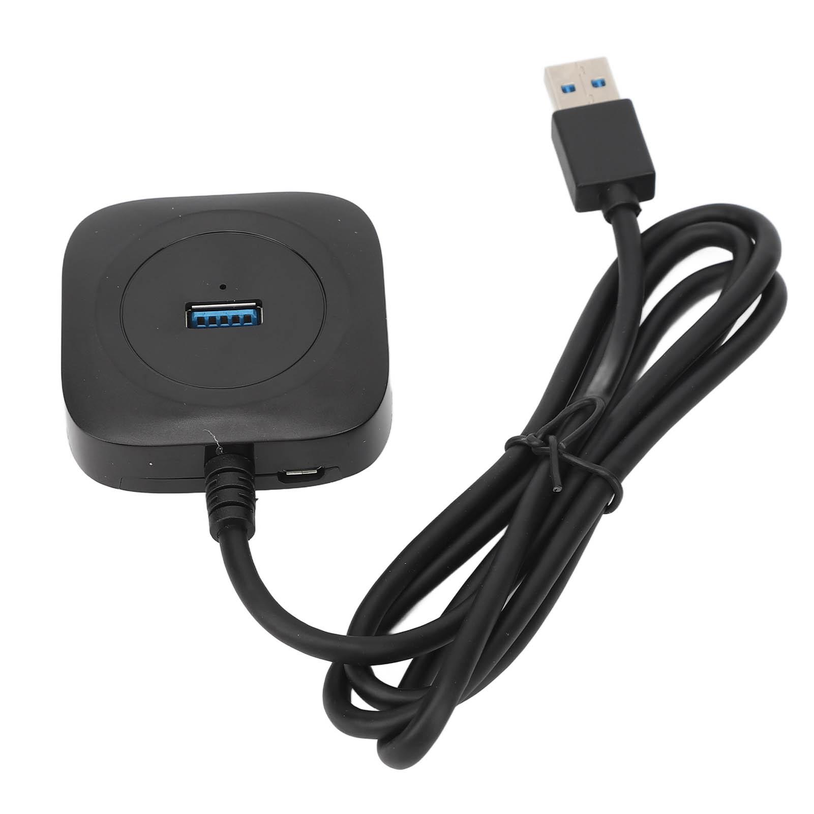 

USB 3.0 Hub Black High Power Supply 4 Ports Simultaneous Use Stable Long Lasting for Entertainment