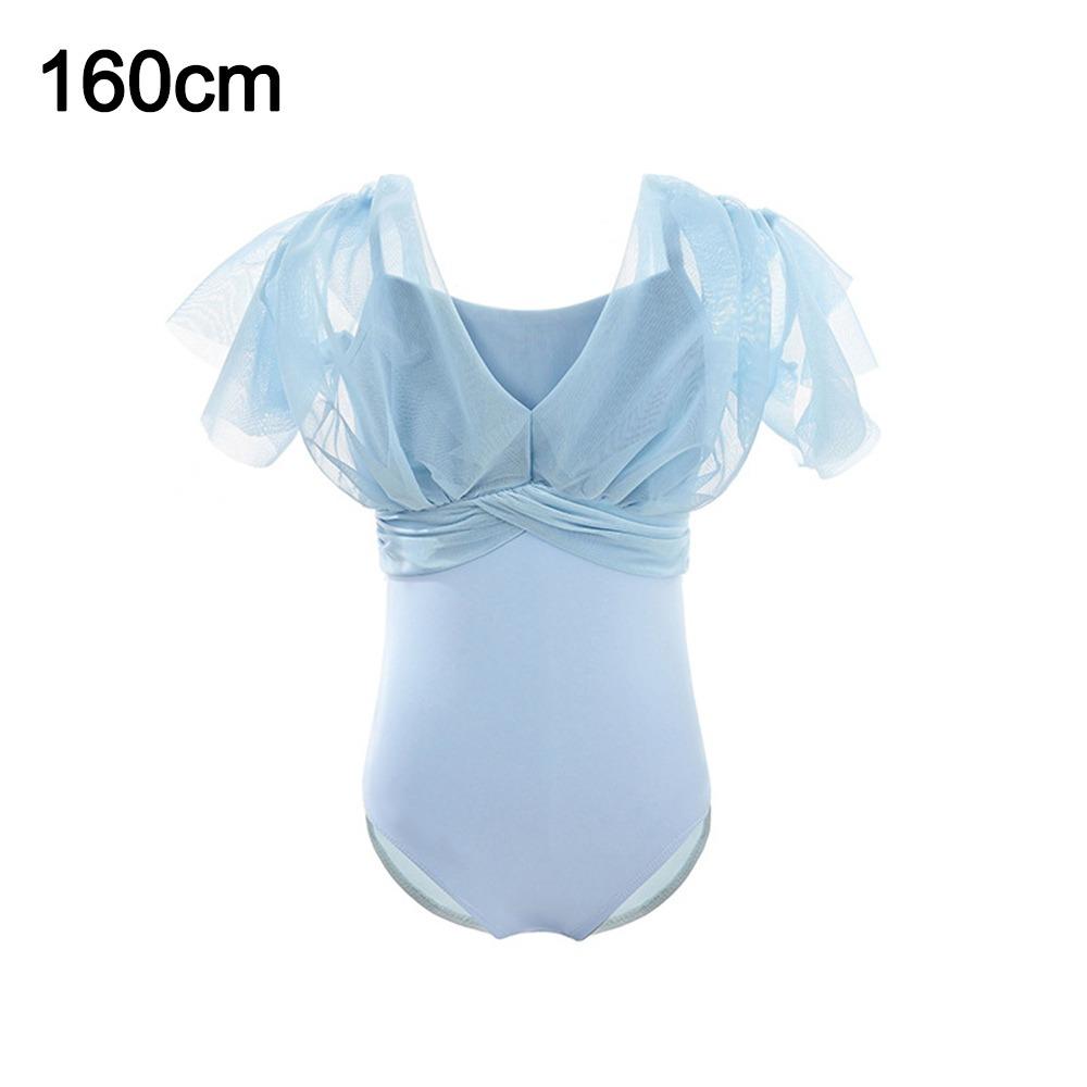 

Nylon Ballet Leotard Short Sleeve Dancewear New Ballet Costume Chinese Dance Blue-160cm