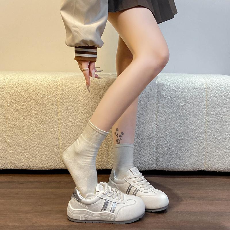 Spring new versatile little white shoes fashion spring new versatile casual sports board shoes women 35 серебряный