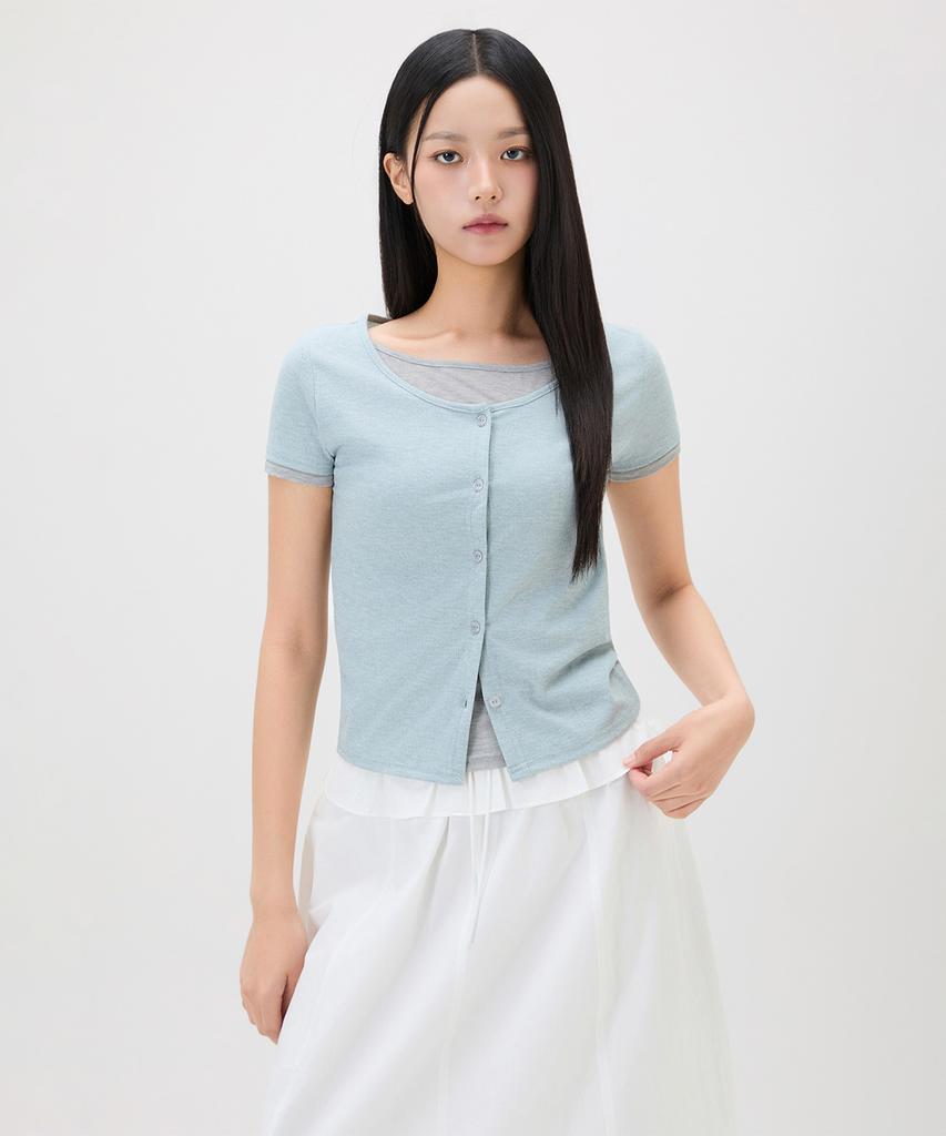Mixxo Button-Style Layered Long Sleeve T-Shirt_Miwlwg401A Miwhwg57Qa