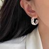 925 Sterling Silver Vintage Earrings For Women Trendy Simple Interware Lines Earring Jewelry Prevent Allergy Party Accessories