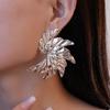 Steel Needle Metal Pleated Earrings Pleated Metal Stud Earrings  Fashion Jewelry
