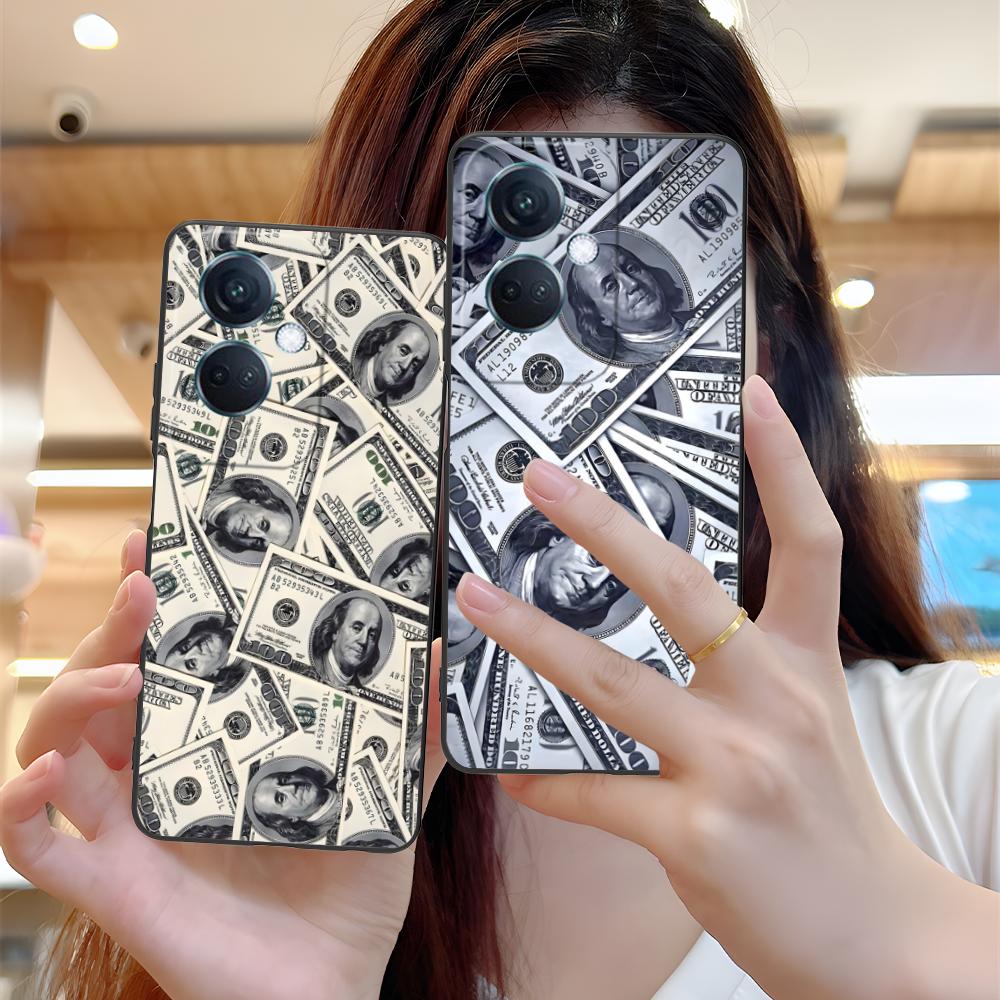 USD Dollar Matte TPU Mobile Phone Case for OPPO Reno 14 13 12 11 10 9 8 7 6 5 F T Pro 5G Colorful Printing Cover