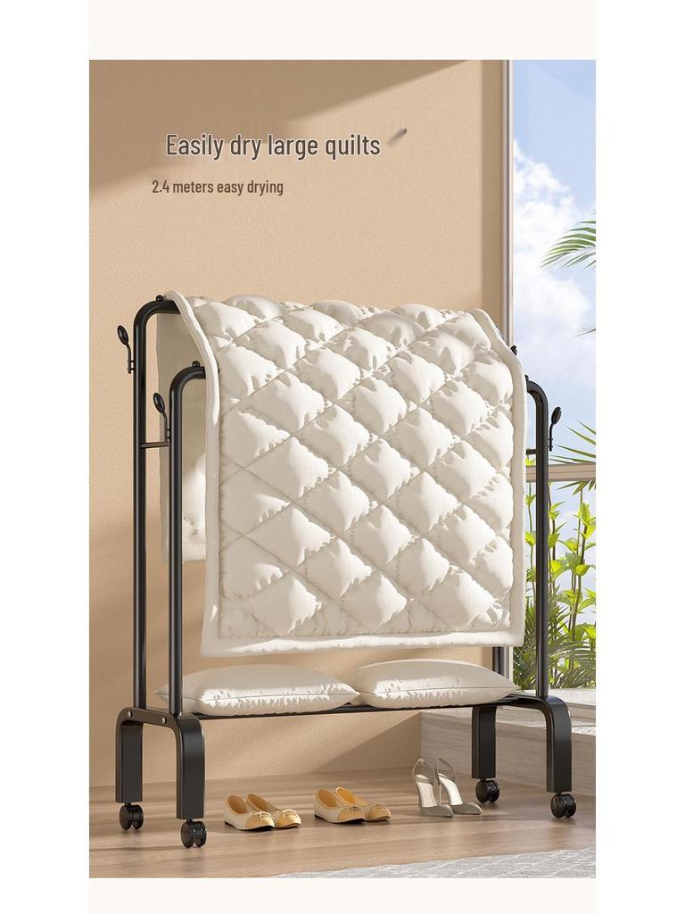 Uscător de rufe mobil de interior extra gros cu roți - Utilizare pe podea și balcon