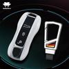 For Porsche Cayenne Coupe Panamera Taycan 911 971 9Ya Macan Boxste Carbon Fiber Car Key Fob Case Cover Keyless Chain Ring Holder