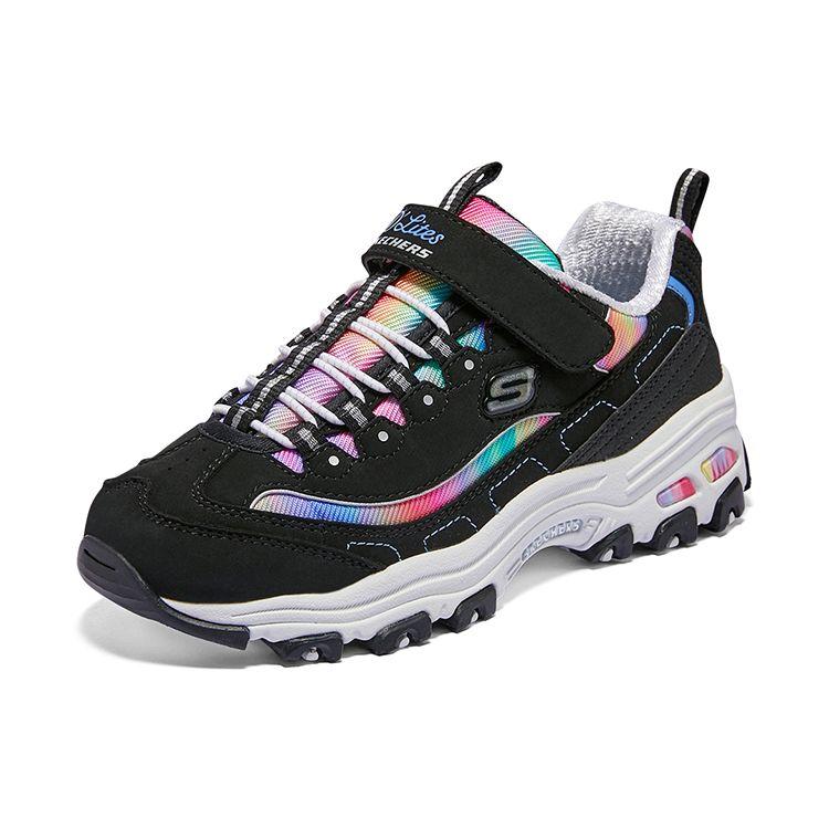 Skechers Kids Comfortable Lightweight Shock Absorbing Durable Low Top Casual Shoes Kids sneaker Black Multicolor 303905L-BKMT