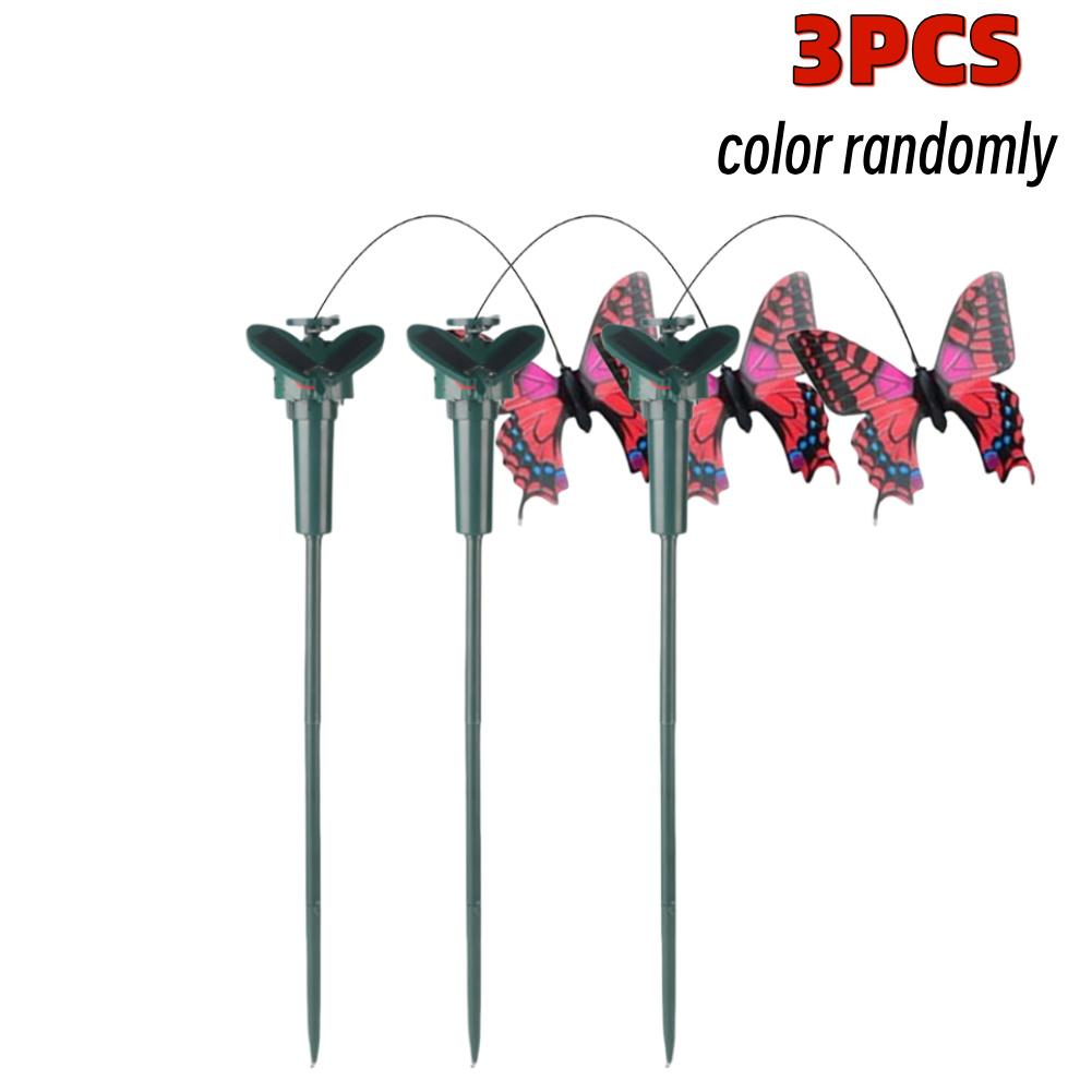 1-3PCS Solar Garden Butterfly Solar Flying Butterflies Solar Powered Flying Wobble Butterfly Bird Garden Stake Home Decor
