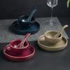 Hot Pot Restaurant, Tableware, High-End Hotel Table, Three-Piece Rice Bowl Dipping Bowl, Hotel Banquet Bone Spitting Plate