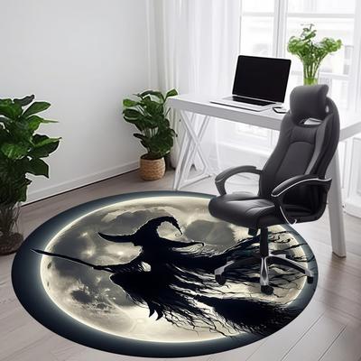 1pc Moon Witch Office Round Area Rug, Under Office Chairs Bedroom Living Room Home Decor, Room Deco, Available In Various Sizes