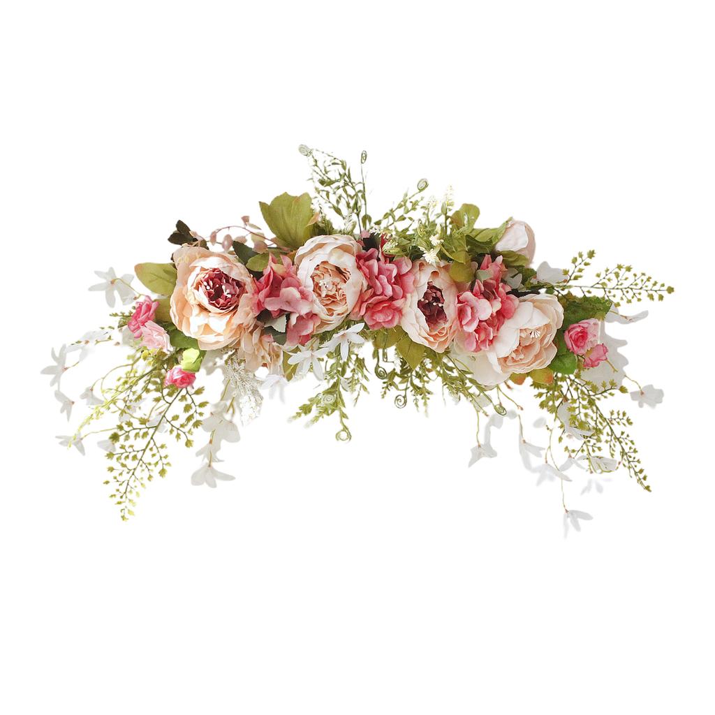 Artificial Floral Swag 29.5 Inch Spring Decorative Wedding Arch Flower for Table Centerpieces Door Lintel Party Pink