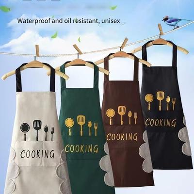 2 Household Work PVC Waterproof and Oil Resistant Aprons, Can Wipe Hands