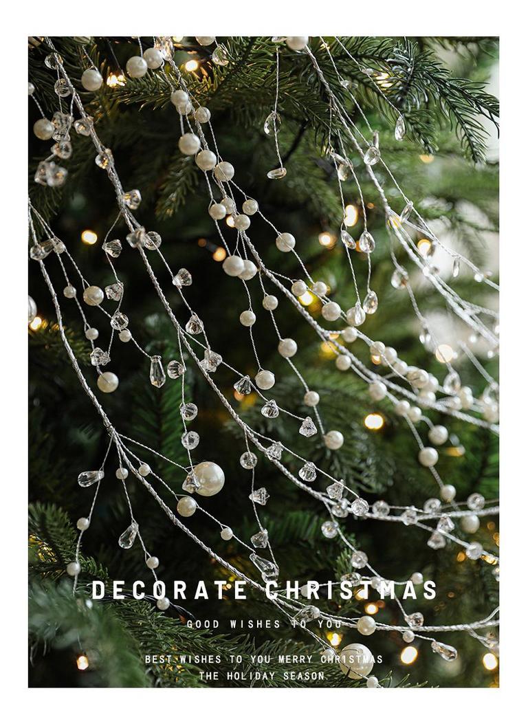 New Christmas Crystal Pearl Bead Pendant for Tree & Wreath Decoration