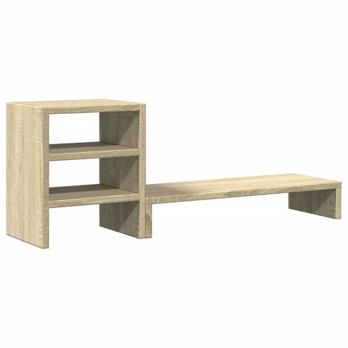 Support pour écran - vidaXL - Bois d'ingénierie - Chêne Sonoma - Organisateur de bureau - 35 kg max