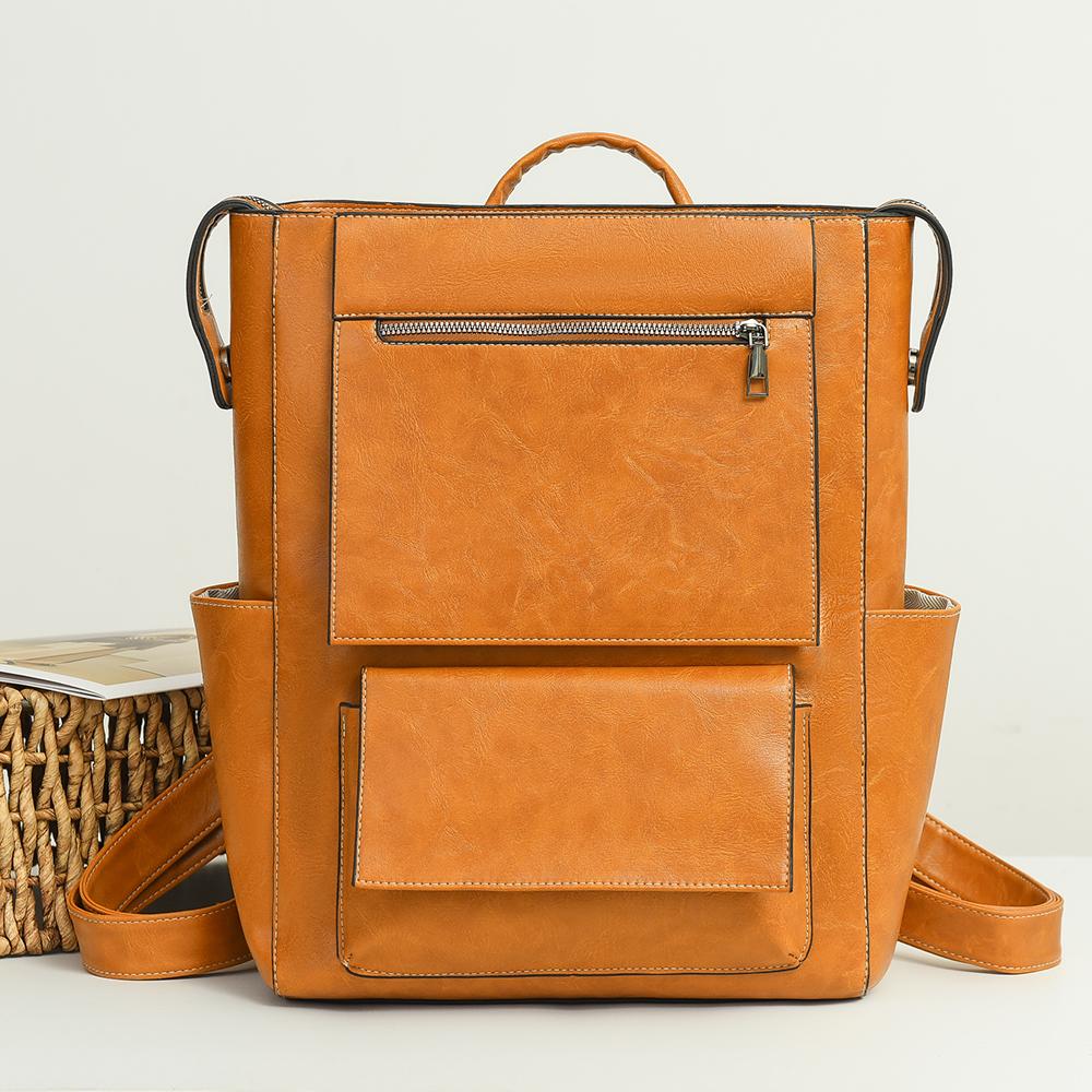 Damen Rucksack aus weichem Leder mit großem Fassungsvermögen, Business-Reisetasche