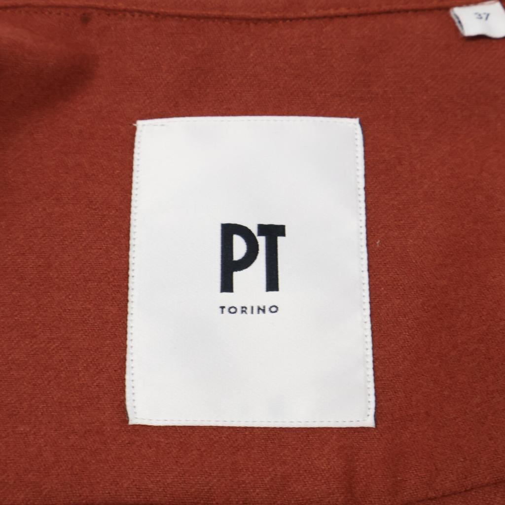 PT TORINO TL6SZP010CPT Brown wool regular color zip-up blouson Jacket 37 BrownUsed