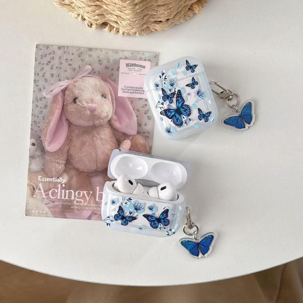 Small fresh blue flower butterfly for apple AirPods 1 /1/1 protective case pro1 bluetooth headset