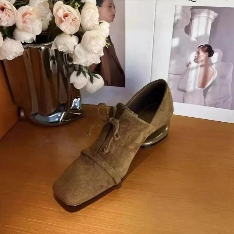 

Новые осенне-весенние туфли на среднем каблуке с квадратным носком, черные, винно-красные, для вечеринки, повседневные женские туфли-лодочки, женские туфли на платформе Zapato De Tacón 35 хаки