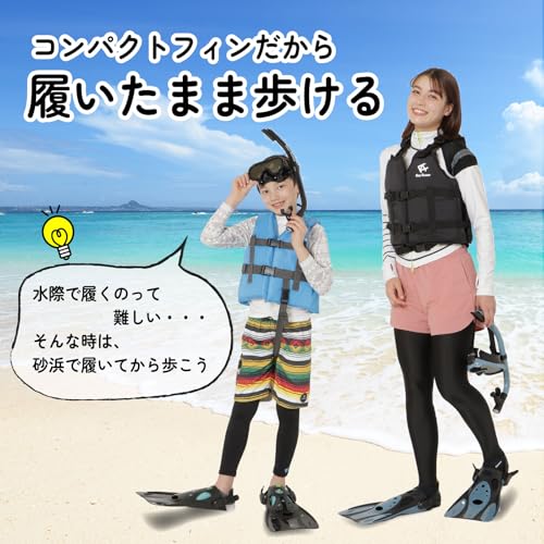 Amazon.co.jp Exclusive REEF TOURER Lightweight and Compact Snorkeling Fins with Adjustable Straps, Fits Over Water Shoes, White, Small (RF0106P)