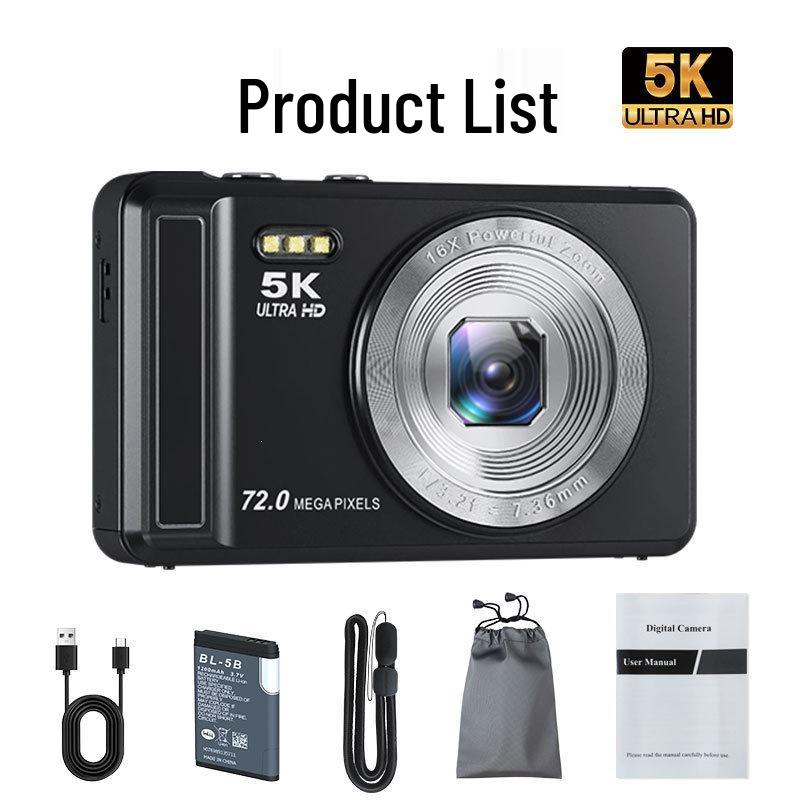 5K HD Digital Camera - Portable Selfie & Photography Camera