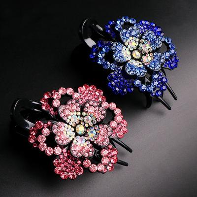 Clip Acrylic Hairpin Flower Duckbill Clip Ponytail Holder Hair Accessories Rhinestone Hair Claw