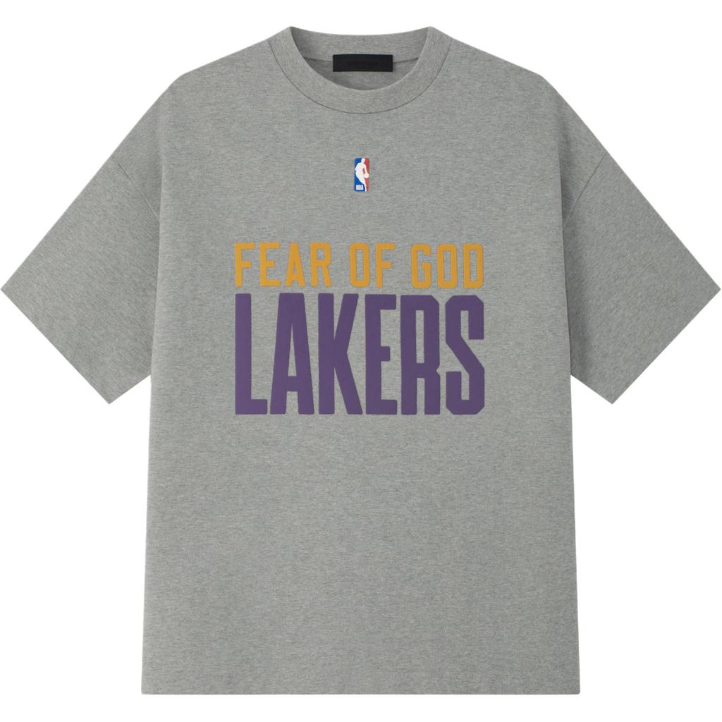 Fear of God Essentials x NBA Lakers 90s Tee Concrete Heather Men Tops Grey 125NB252005F
