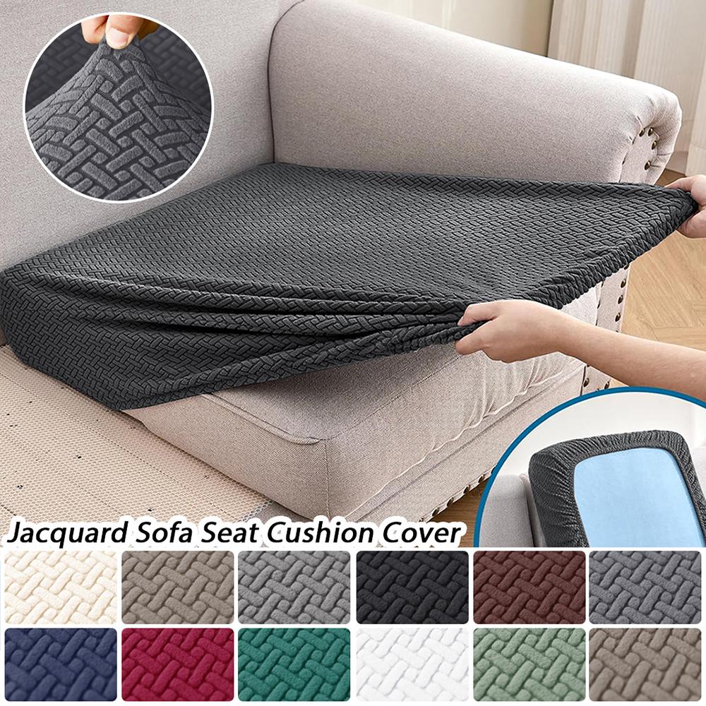 Jacquard Stretch Sofa Cushion Covers Soft Pure Sofa Seat Slipcover For Home Hotel Washable Elastic L-Shaped Furniture Protector