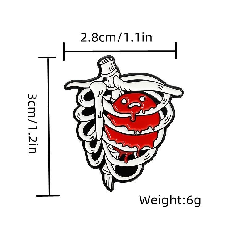 Ornaments Halloween Heart Series Brooch Badge, Creative Red Heart Organ Modeling Badge