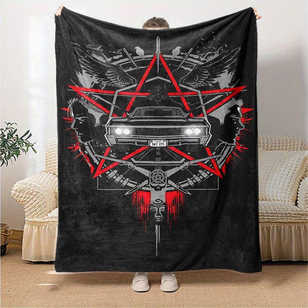 1pc Supernatural 4 Blanket Soft Warm Throw for Home, Office, Travel All Season Cozy Bedding Gift, Office Cozy AccessoryB