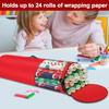 40 Inch Wrapping Paper Storage Bag Waterproof Oxford Cloth Christmas Gift Wrap Organizer with Handles Up To 24 Rolls Storage