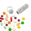 with Keychain Bling Pill Case Rhinestone Rhineston Pill Container Portable Cute Storage Box  Travel
