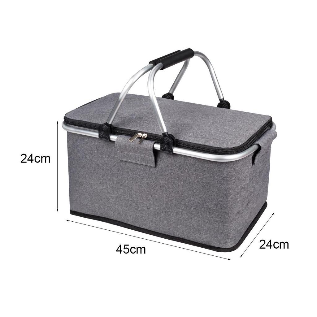 Large Capacity Foldable Insulated Shopping Bag - Portable and Cold-Keeping for BBQs and Picnics