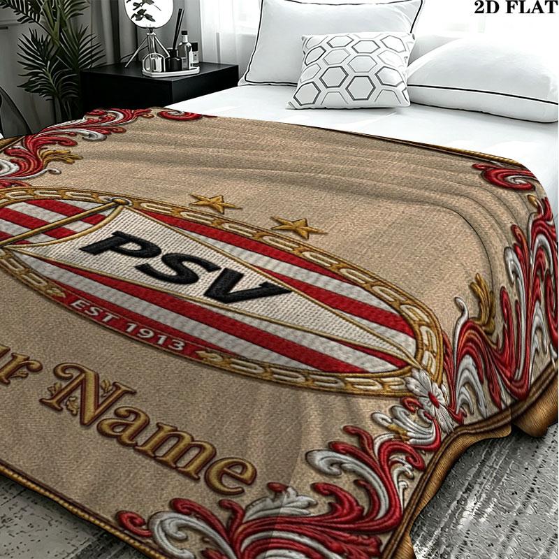 1PC Philips Sport Vereniging Custom Name Patterned Flannel Blanket Suitable For All Seasons for Home Decor Warmth and Comfort Gifts Holiday Present