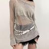 Punk Cowboy Style Double Circle Waist Belt Bucket Nail Extra Long Thin Waist Belt Casual Versatile Rivet Belt