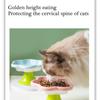 Ceramic Pet Bowl Flower Shape Cats Food Dish Nonslip Elevated Stand Feeding Plate for Neck Protections and Easy Cleaning