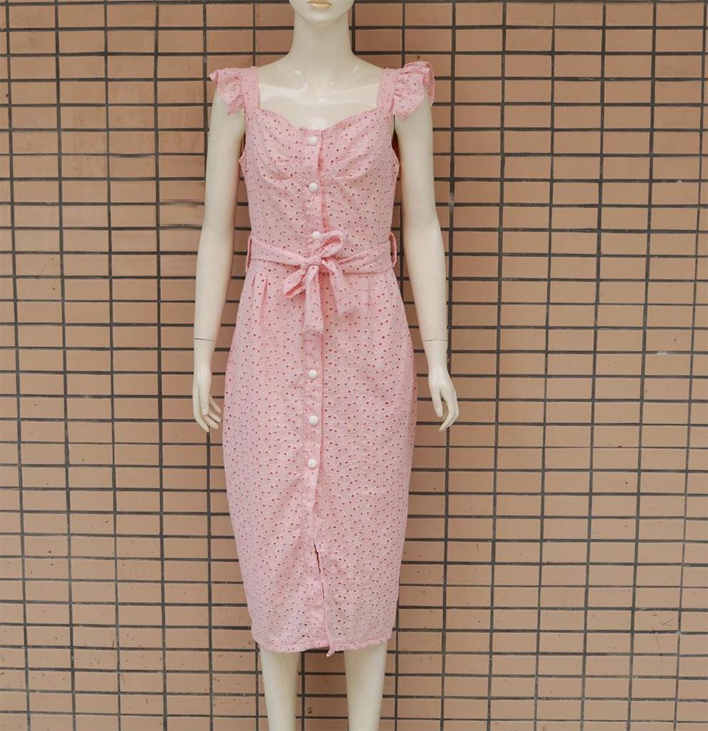 Women's Autumn/Winter Sexy Embroidered Square Neck Dress - 2 Colors, 4 Sizes