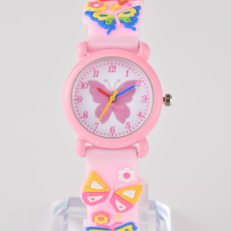 UTHAI CQ188 Mode Kinderuhr Zeichentrickserie Schmetterling 3D Zeichentrickarmband Quarzuhr Anime-Uhr Geschenk Uhr für Kinder