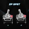 Hochlast-Wippschalter 15A 250V 20A 125V SPST 2-polig Ein/Aus-Schalter Metallhebel Wasserdichte Staubschutzkappe - 5er-Pack