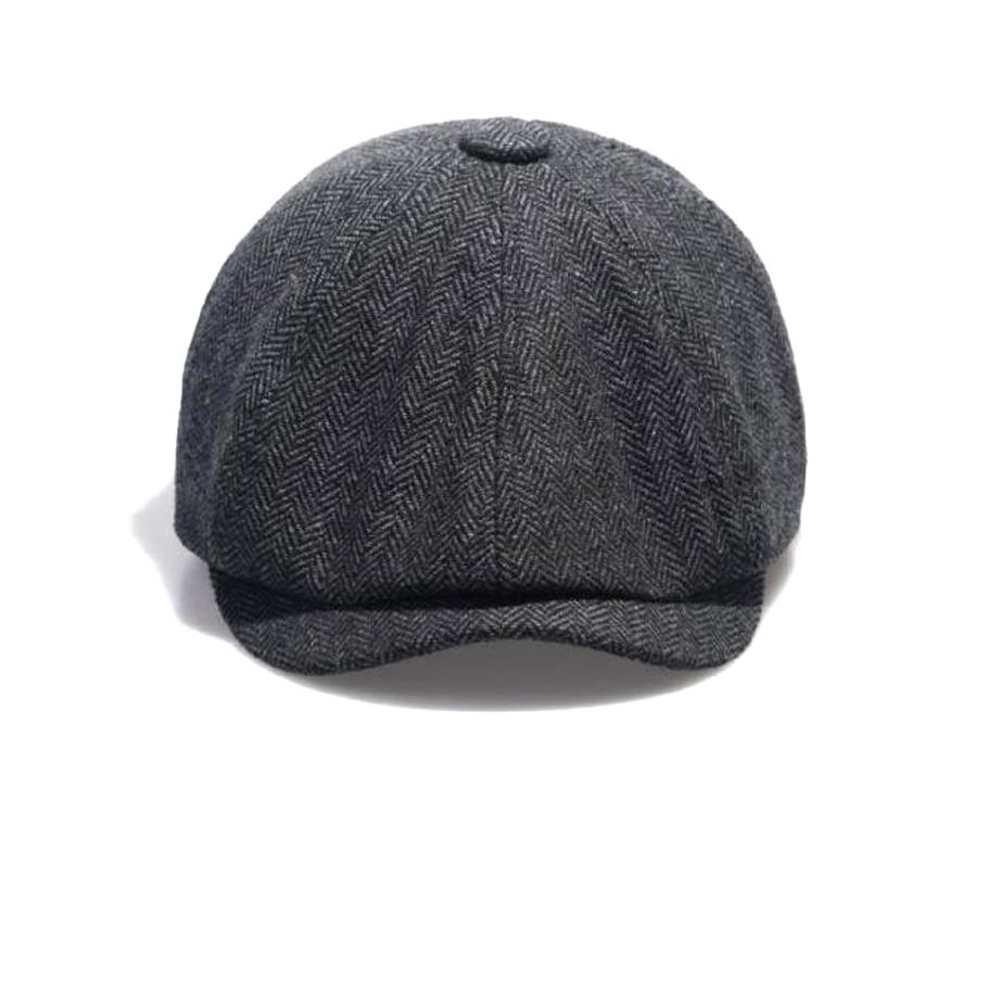 Baskerhatt för män Regissör Målare Hatt Tidningspojke Hatt Fiskbensmönstrad Åttakantig Kepsar Hattar Hett