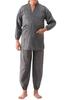 Little Island Refreshing Samue Takashima Chijimi Made In Top and Bottom Set Men's (Gray/Sizes 4L-5L) - Fabric, Japan, 100% Cotton,