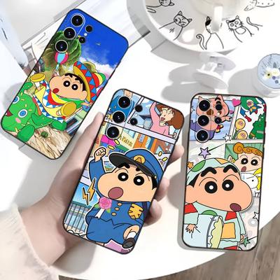Cartoon R-Crayon Shin-chan Phone Case For Samsung S26,S25,S24,S23,S22,S21,S20,S30,Ultra,Plus,Fe,Note,5G Black Cover