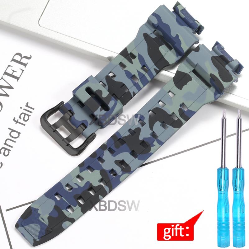Pryskyřičný řemínek k hodinkám pro Casio GW9100 GW9200 Pánský TPU pásek Sportovní vodotěsné řemínky Camouflage doplňky