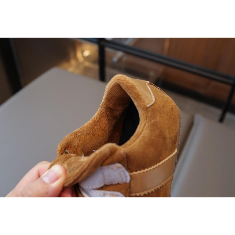 Children’s Retro Suede Fashion Lined German Trainer Shoes, Autumn/Winter New Arrival, Velcro Clunky Cute Big-Head Casual Shoes