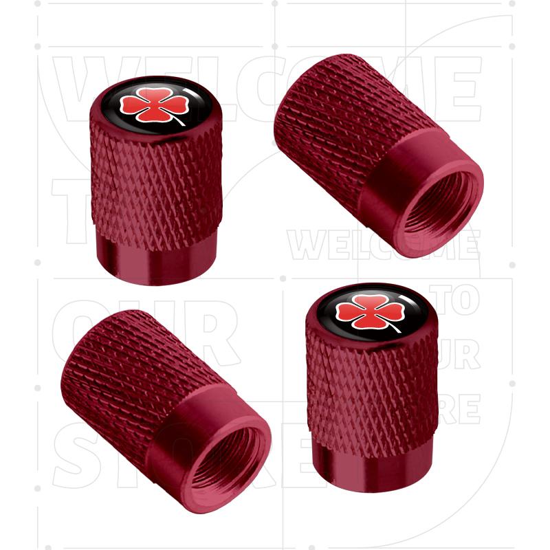 For Alfa Romeo Four-leaf Clover 156 159 Giulia LOGO 4pcs Car Wheel Tire Valve Aluminum Caps Tyre Stem Covers Airdust Waterproof ze2