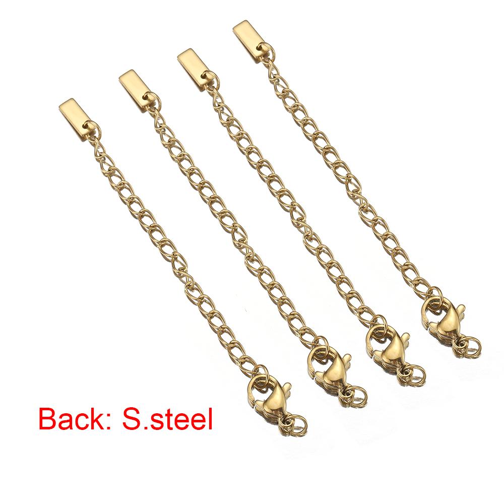 5pcs Stainless Steel Extension Tail Chain Lobster Clasps Connector Extended Chain Bracelet Necklace Jewelry Making DIY Component