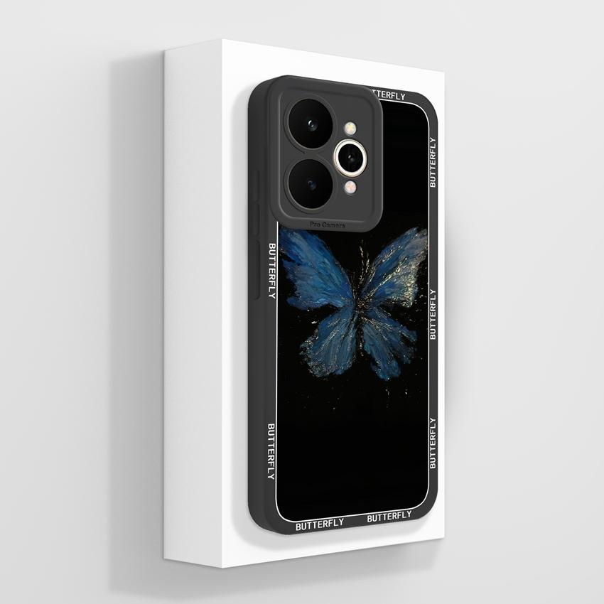 For Oppo Realme 15 16 11 10 Pro 15T 15X 11X Phone Case Pretty Crystal Butterfly Patterns Fashion Shell Smooth Liquid Silicone Premium Protective Cover