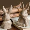 Permanent fashion Resin Rabbit Statues Set Of 2 For Porch Garden And reception Area Embellishing