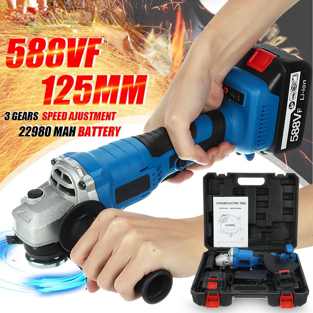 588VF 1580W 125mm DIY Power Tool Cutting Machine Polisher for 18V Battery Brushless Cordless Impact Angle Grinder