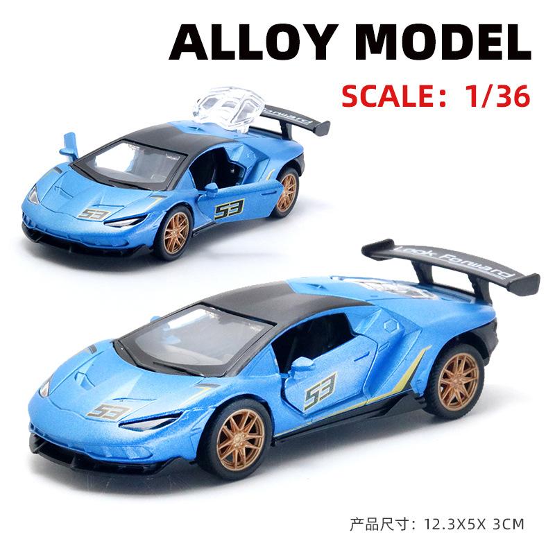 AAZN1 [Boxed] 1:36 Alloy Racing Model Boy Three Doors Pull Back Graffiti Car Gift Wholesale Cross-border